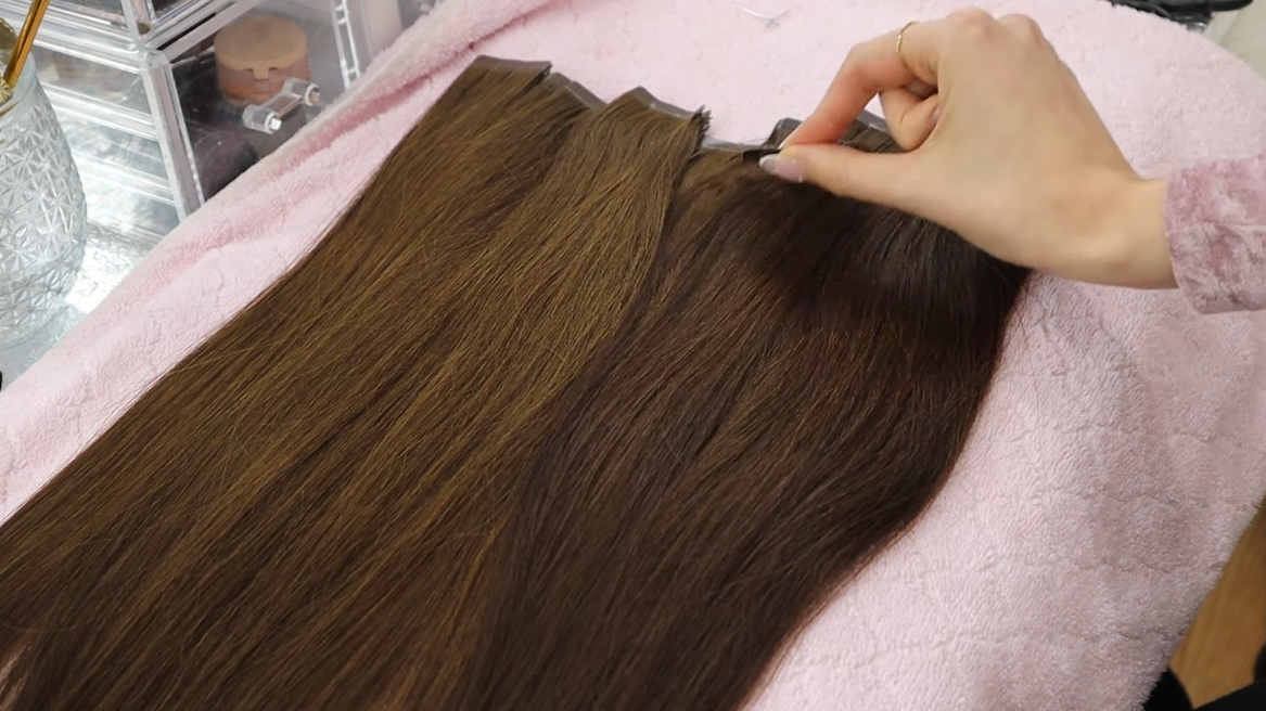 Beautiful and smooth tape in hair extensions