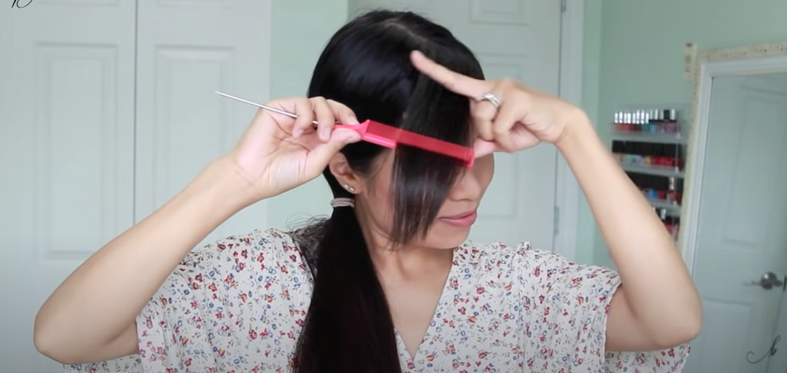 Comb each side in a straight line
