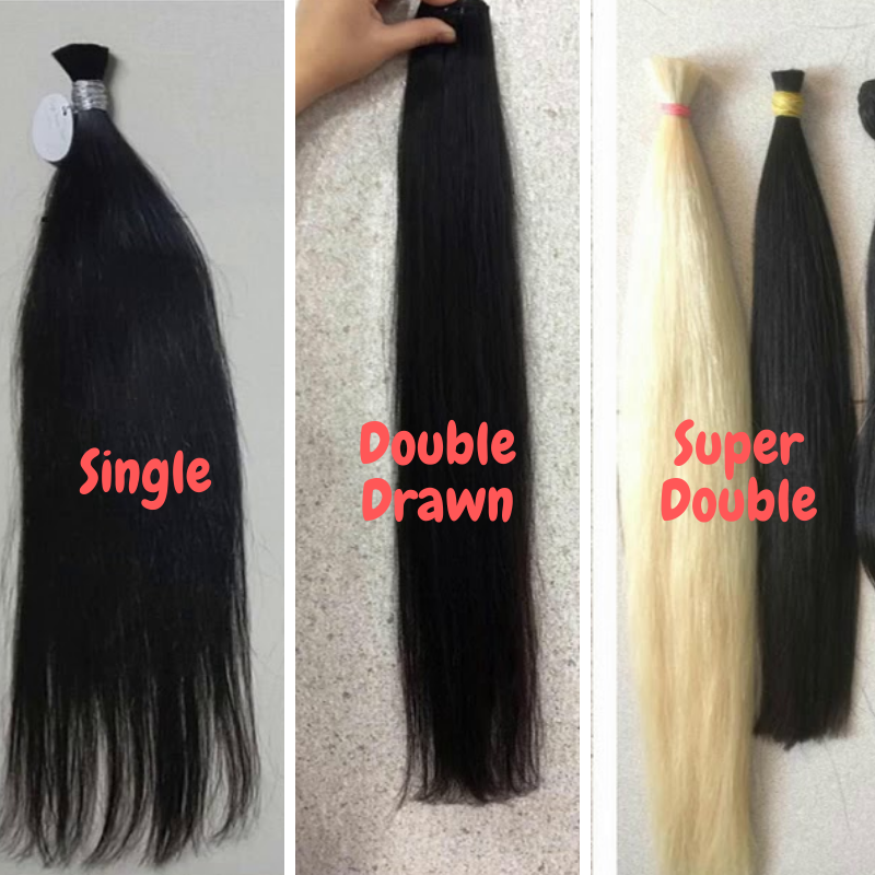 photos of 3 kinds of hair extensions