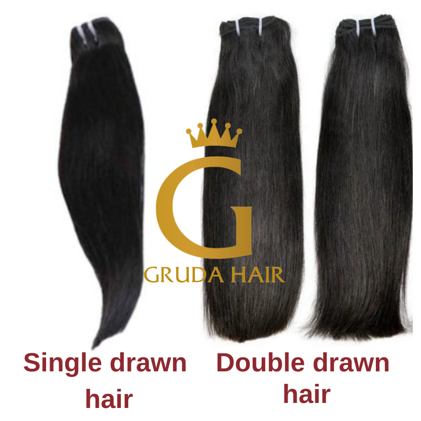 Comparison Between Single Drawn Hair And Double Drawn Hair