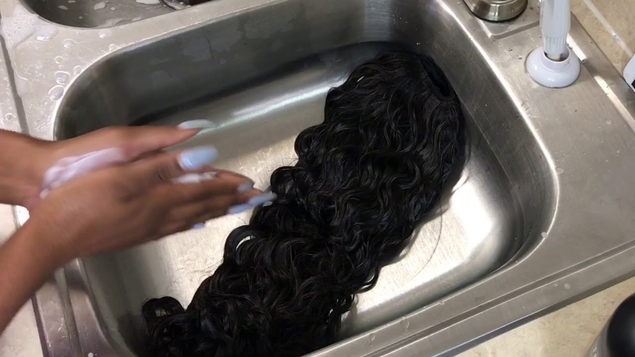 Wash The Curly Hair Weave